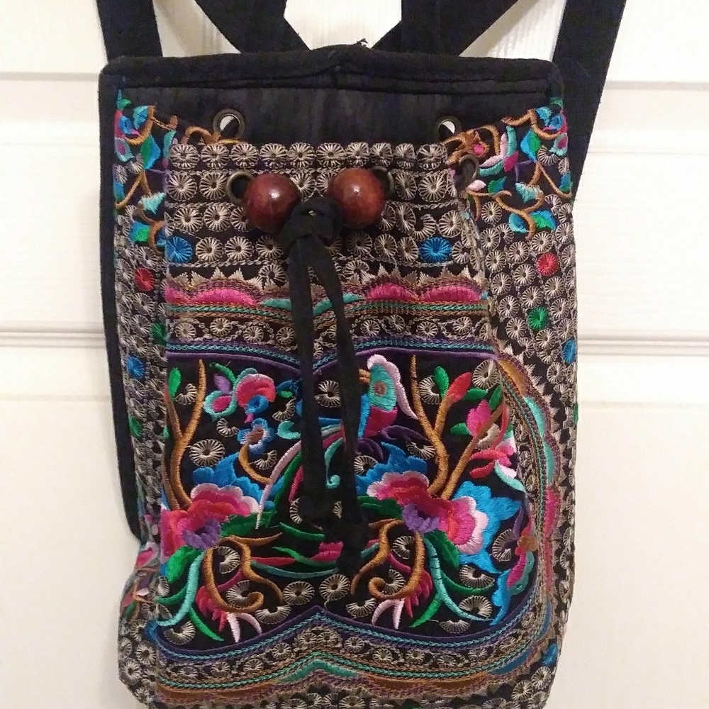 An Embroidered Small Backpack